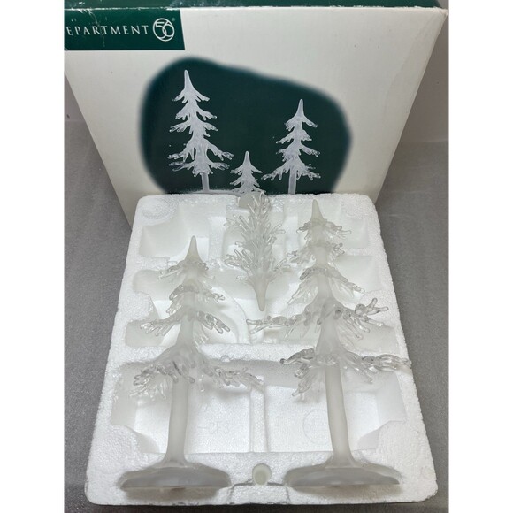 Dept 56 Village Icicle Trees #56722 Set of 3 Village Accessories- RETIRED - Picture 12 of 12